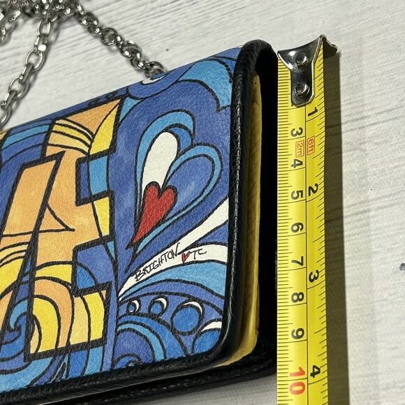 Brighton LOVE GROOVE Crossbody Wallet Bag Multicolor Leather Slim Purse - Picture 12 of 12